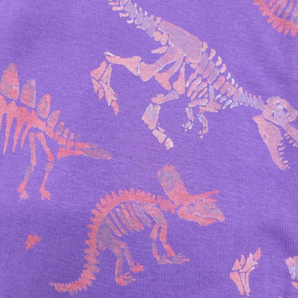 Burt's Bees Baby Pajamas Purple Pink Dinosaur Print One Piece Zip Footie 12m NEW